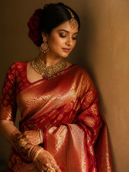 Bridal Crimson Red Saree