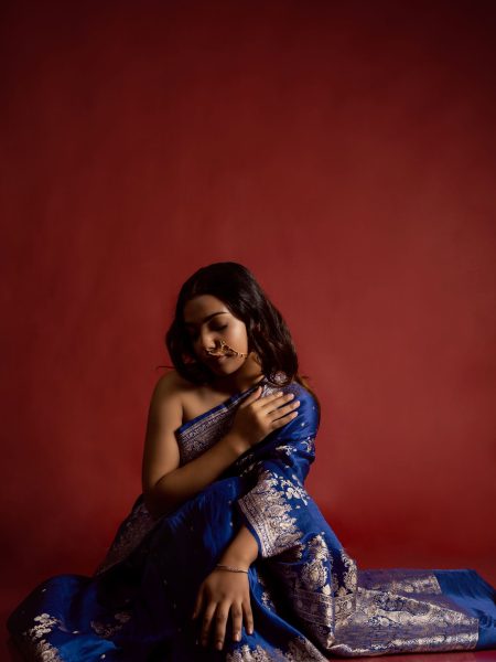 Sapphire Blue Silk Saree