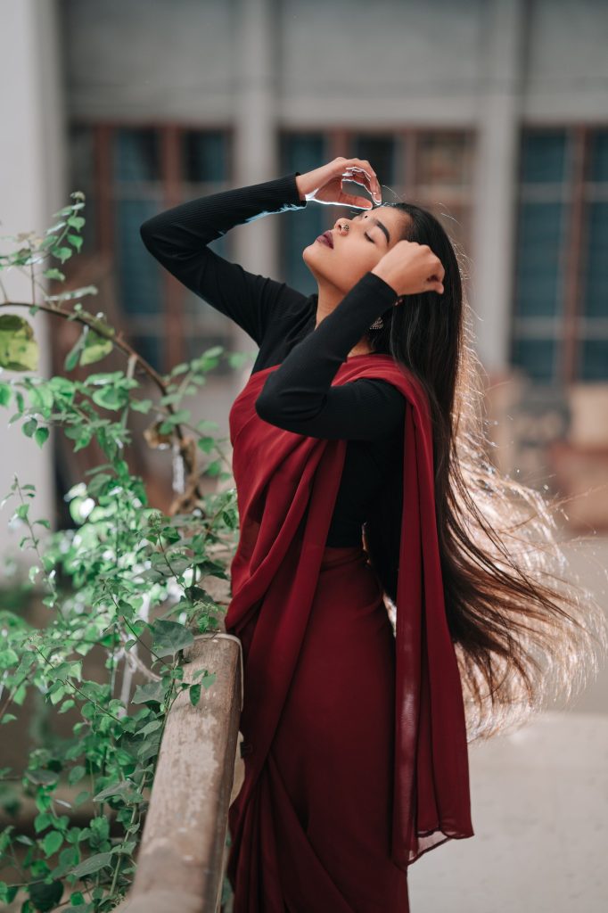 Bridal Crimson Red Saree view 2