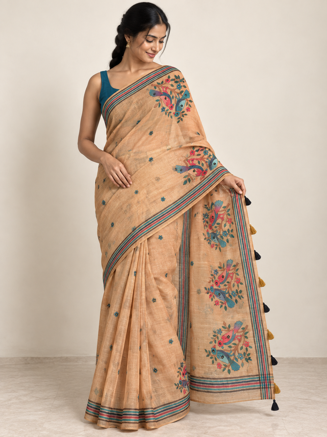 Peach Songbird Saree